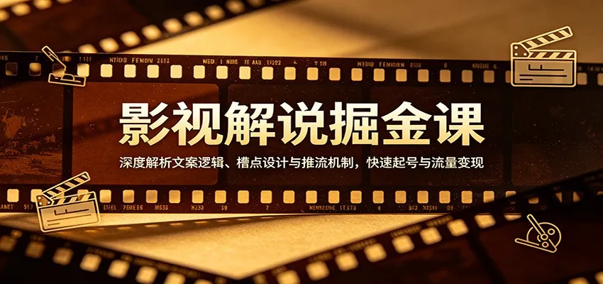 影视解说掘金课：深度解析文案逻辑、槽点设计与推流机制，快速起号与流量变现-33资源网