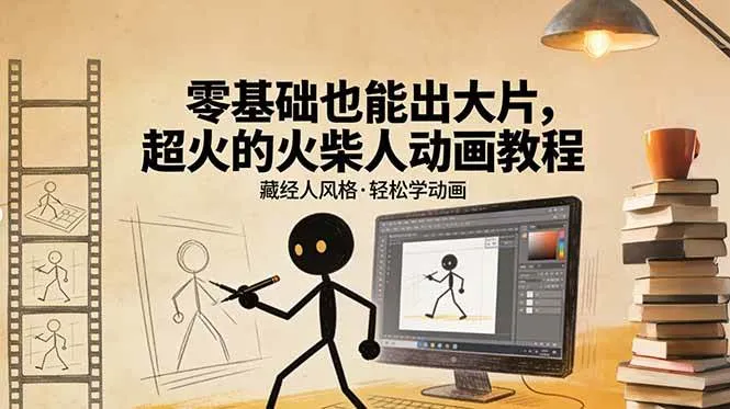 （17464期）零基础也能出大片，超火的火柴人动画教程（藏经人风格）-33资源网