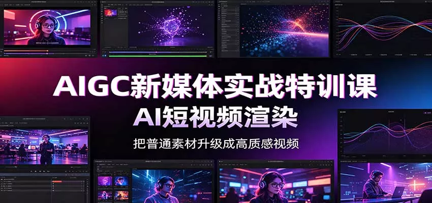 AIGC新媒体实战特训课：工具入门实操，AI短视频渲染，数字人商业视频制作-33资源网