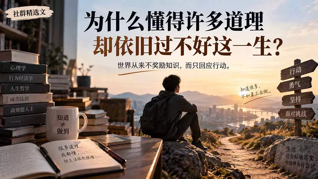 社群精选文：为什么懂得许多道理却依旧过不好这一生？-33资源网