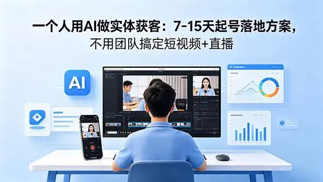 （18432期）一个人用AI做实体获客：7-15天起号落地方案，不用团队搞定短视频+直播-33资源网
