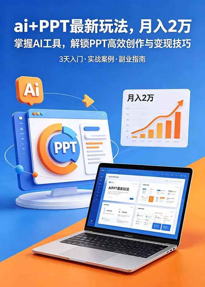 ai+PPT最新玩法，月入2万掌握AI工具，解锁PPT高效创作与变现技巧3天入门，实战案例·副业指南-33资源网
