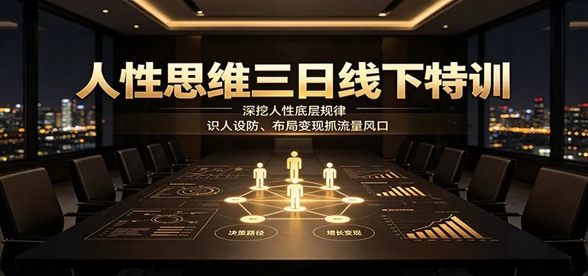 人性思维三日线下特训：深挖人性底层规律，识人设防、布局变现抓流量风口-33资源网