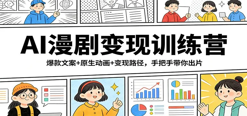 AI漫剧变现训练营：爆款文案+原生动画+变现路径，手把手带你出片-33资源网