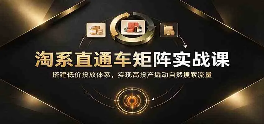 淘系直通车矩阵实战课:搭建低价投放体系,实现高投产撬动自然搜索流量-33资源网
