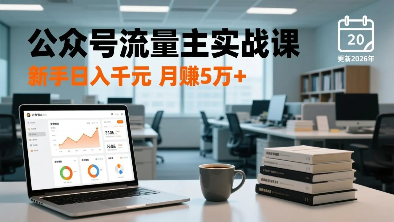 公众号流量主实战课-更新26年3月，爆文写作、流量池运营、多平台分发，新手日入千元月赚5w+-33资源网