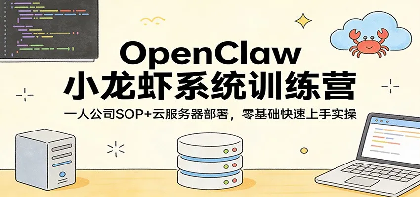 OpenClaw小龙虾系统训练营：一人公司SOP，云服务器部署，零基础快速上手实操-33资源网