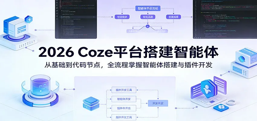 2026 Coze平台搭建智能体：从基础到代码节点，全流程掌握智能体搭建与插件开发-33资源网