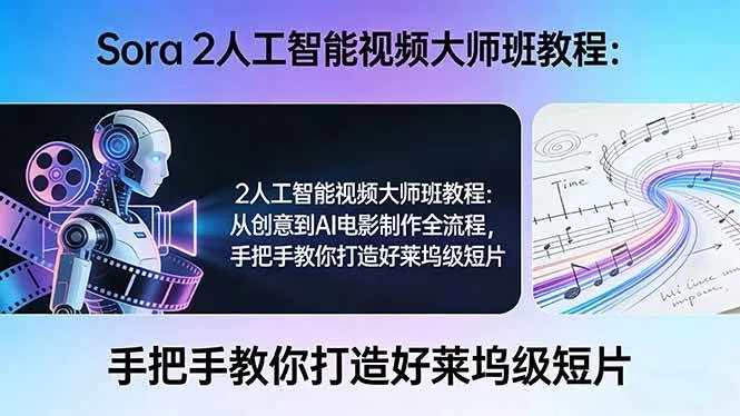 （17688期）Sora 2人工智能视频大师班教程：从创意到AI电影制作全流程，手把手教你打造好莱坞级短片-33资源网
