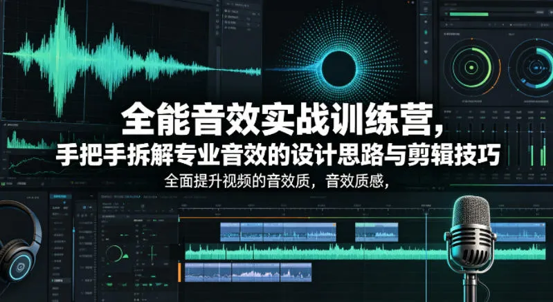 全能音效实战训练营，手把手拆解专业音效的设计思路与剪辑技巧，全面提升视频的音效质感-33资源网