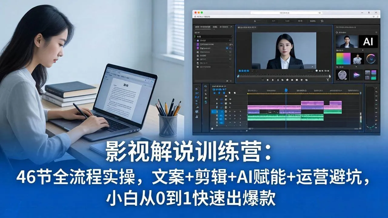 （18053期）影视解说特训营：46节全流程实操，文案+剪辑+AI赋能+运营避坑，小白从0到1快速出爆款-33资源网