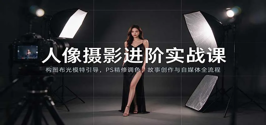 人像摄影进阶课:构图布光模特引导,PS精修调色,故事创作与自媒体全流程教学 人像摄影进阶课:构图布光模特引导,PS精修调色,故事创作与自媒体全流程教学