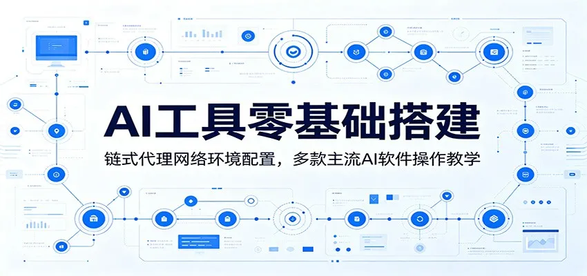 AI工具零基础搭建:链式代理网络环境配置,多款主流AI软件操作教学-33资源网