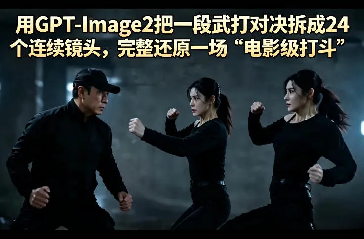 用GPT-Image2把一段武打对决拆成24个连续镜头，完整还原一场“电影级打斗”-33资源网