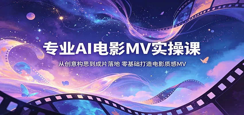 专业AI电影MV实操课：从创意构思到成片落地，零基础打造电影质感MV-33资源网