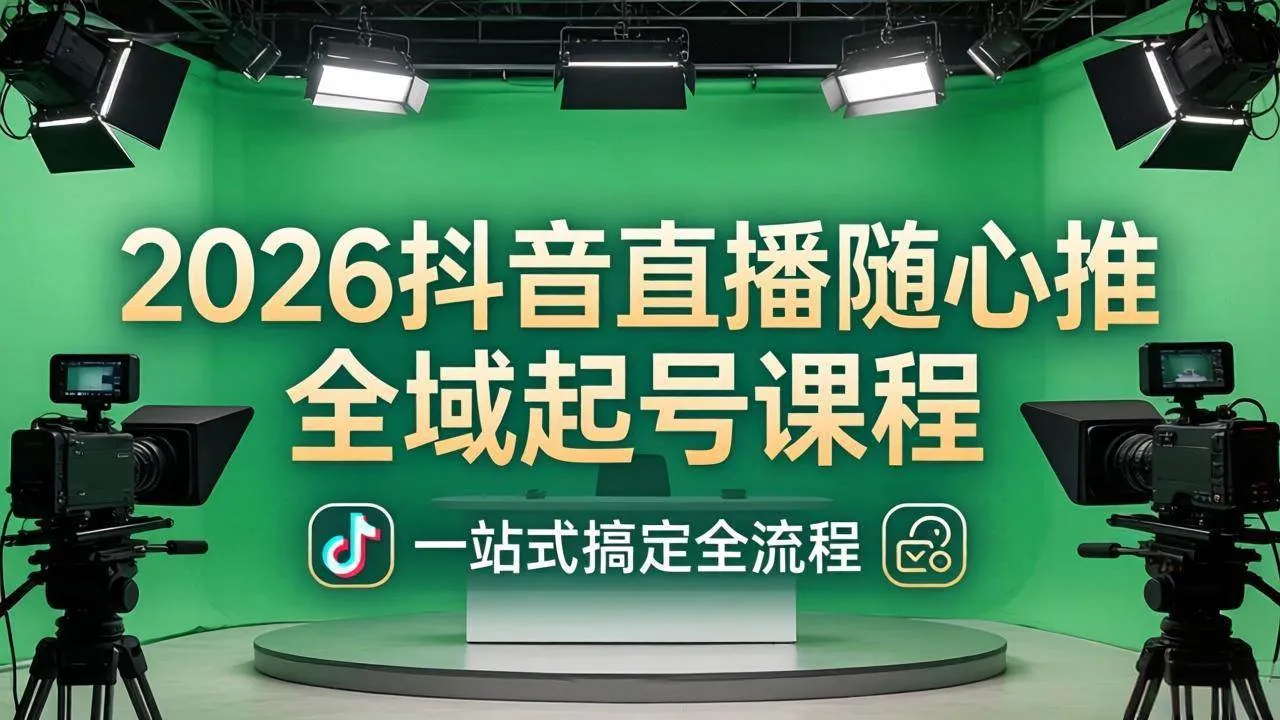 （18050期）2026抖音直播随心推全域起号课程：一站式搞定直播起号、稳号、放量全流程(更新4月)-33资源网