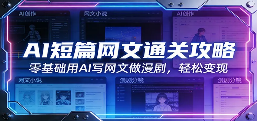 AI短篇网文通关攻略：零基础用AI写网文做漫剧，轻松变现-33资源网