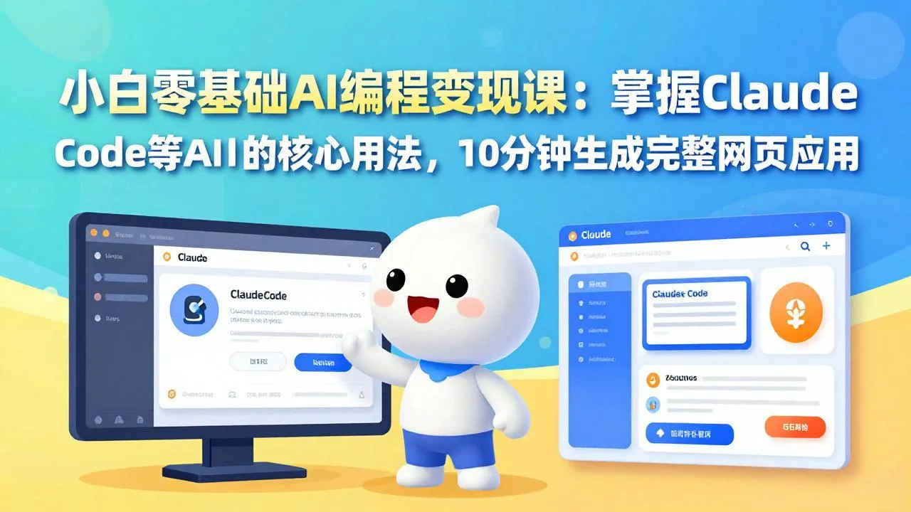 小白零基础AI编程变现课：掌握Claude Code等AI工具的核心用法，10分钟生成完整网页应用-33资源网