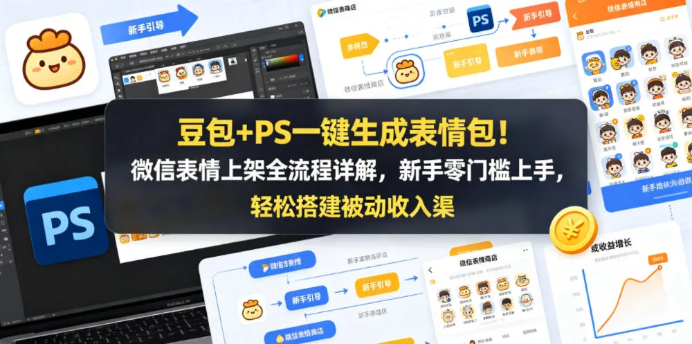 豆包+PS一键生成表情包！微信表情上架全流程详解，新手零门槛上手，轻松搭建被动收入渠道-33资源网