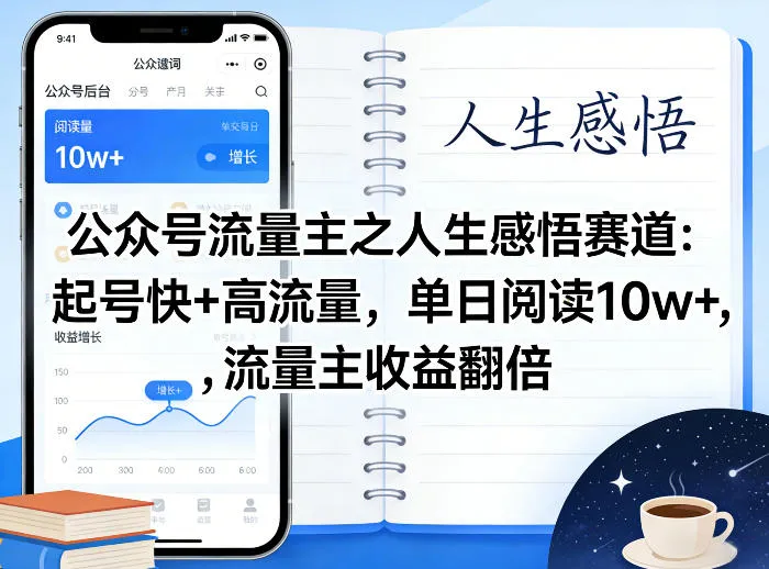 公众号流量主之人生感悟赛道，起号快+高流量，单日阅读10w+，流量主收益翻倍-33资源网