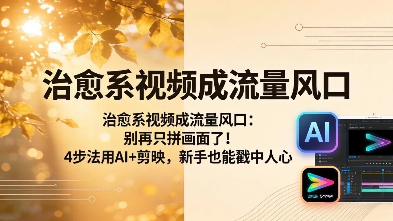 治愈系视频成流量风口：别再只拼画面了！4步法用AI+剪映，新手也能戳中人心-33资源网