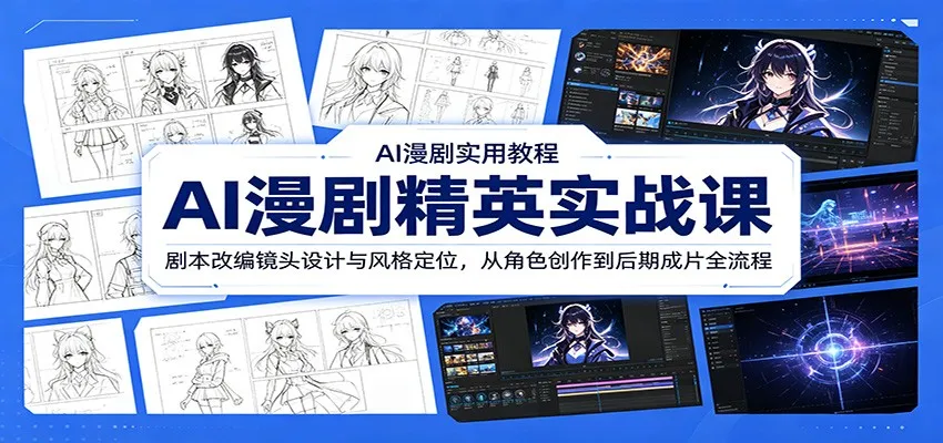 AI漫剧精英实战课：剧本改编镜头设计与风格定位，从角色创作到后期成片全流程-33资源网