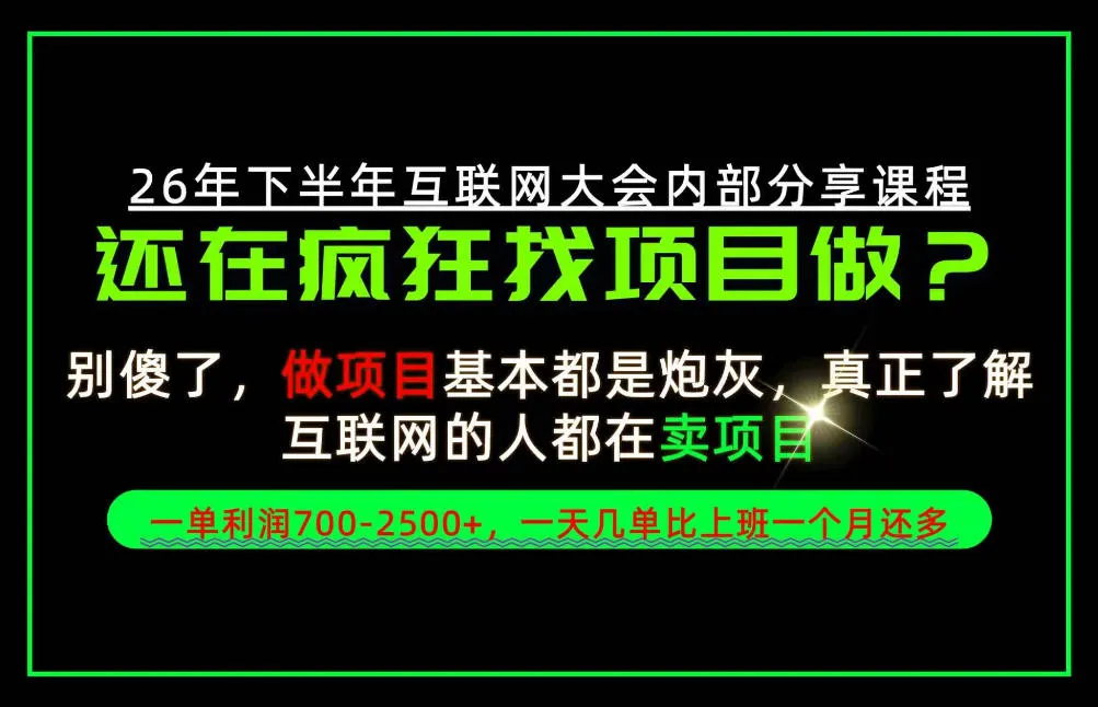 请不要再疯狂的找项目了！卖项目一单700-2.5k+不香吗？当天上手，当天变现！【揭秘】-33资源网