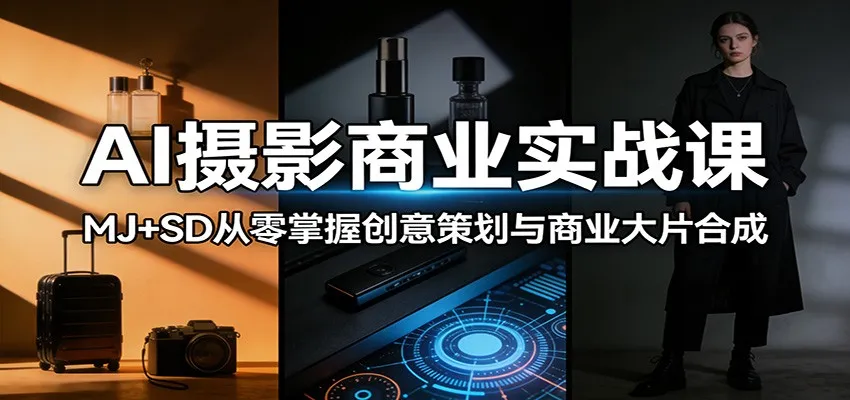 AI摄影商业实战课：MJ+SD从零掌握创意策划与商业大片合成-33资源网