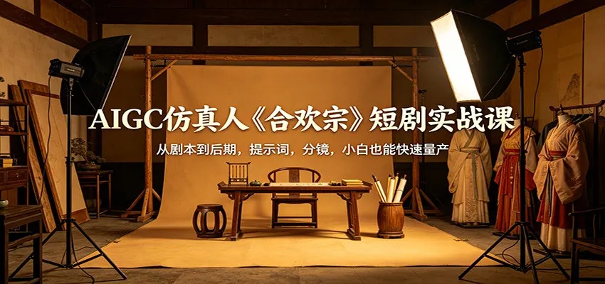 AIGC仿真人《合欢宗》短剧实战课：从剧本到后期，提示词，分镜，小白也能快速量产-33资源网