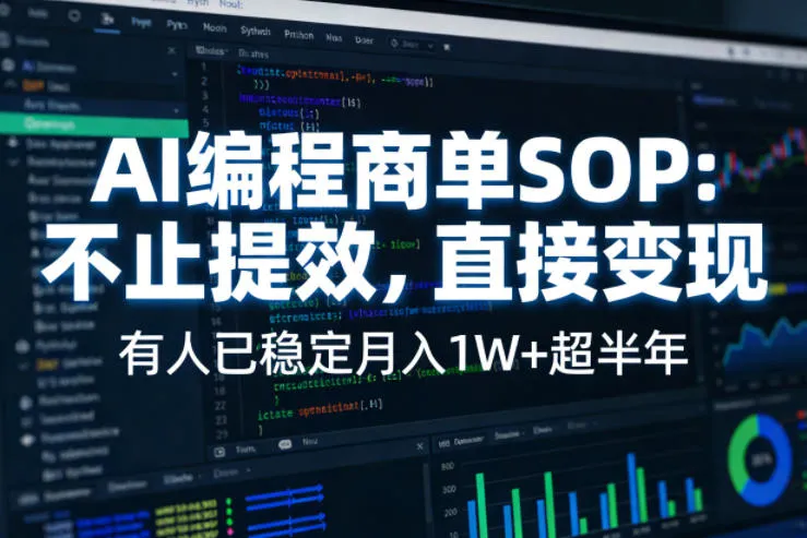 AI编程商单SOP，AI编程不能只给工作提效，还要直接变现，有人已经稳定月入1W+半年了-33资源网