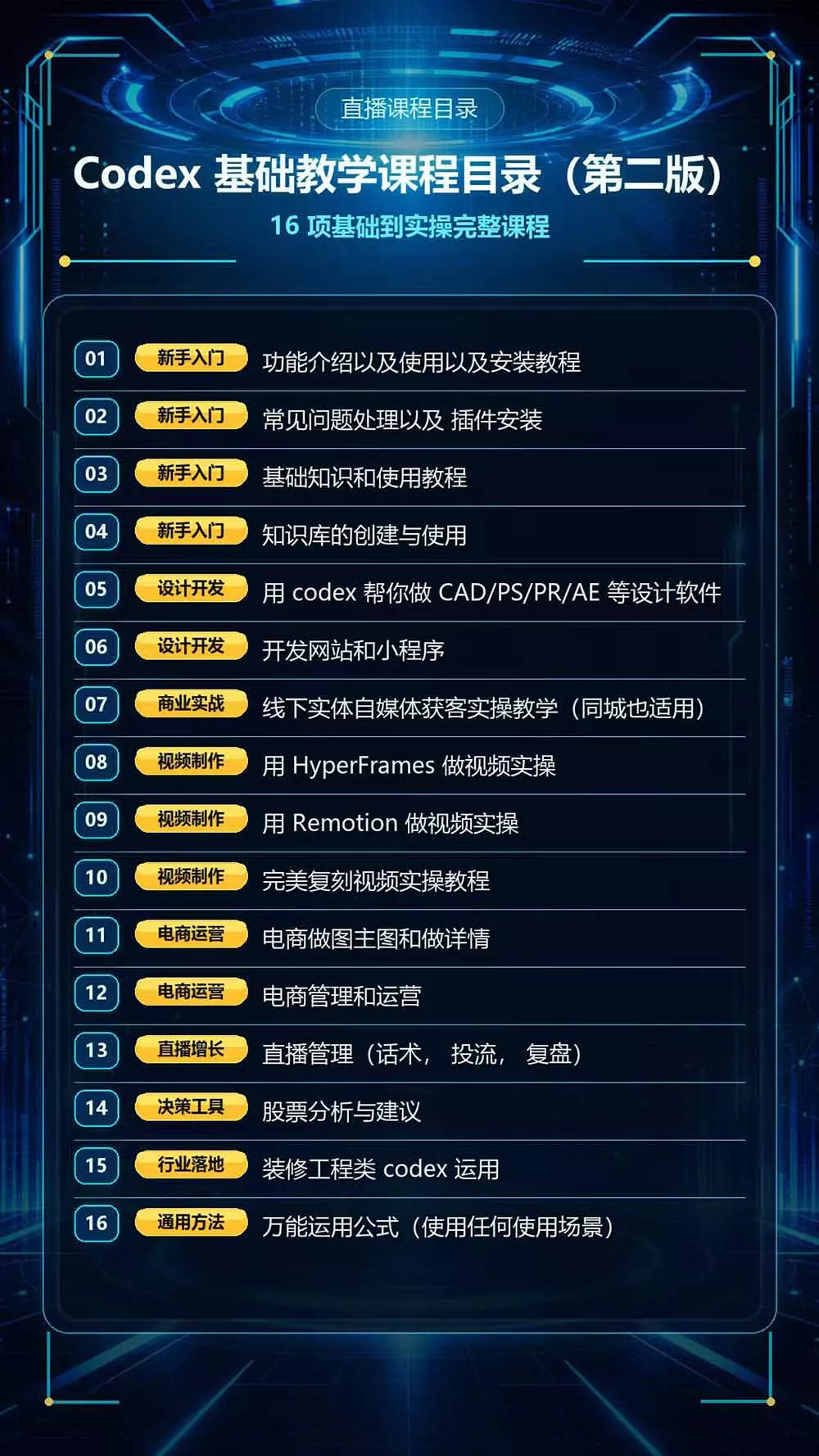 Codex全场景系统实操课-第2期:从安装插件、知识库到设计视频、电商直播与网站开发,掌握AI真实业务落地完整流程-33资源网