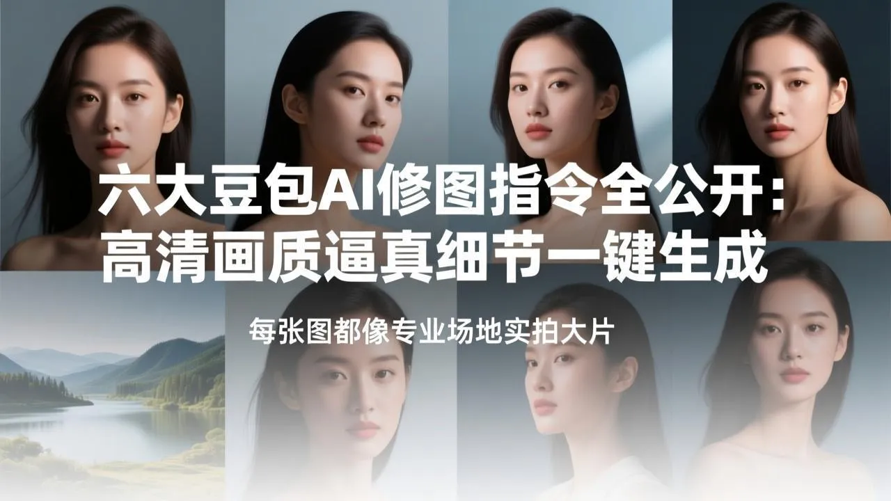 六大豆包AI修图指令全公开：高清画质逼真细节一键生成，每张图都像专业场地实拍大片