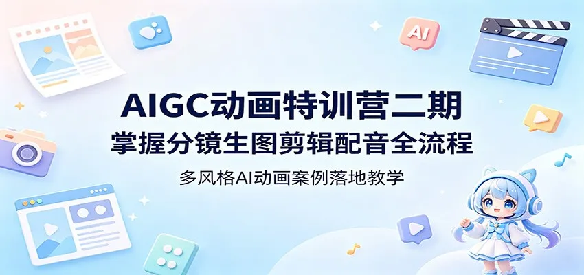AIGC动画特训营二期：掌握分镜生图剪辑配音全流程，多风格AI动画案例落地教学-33资源网