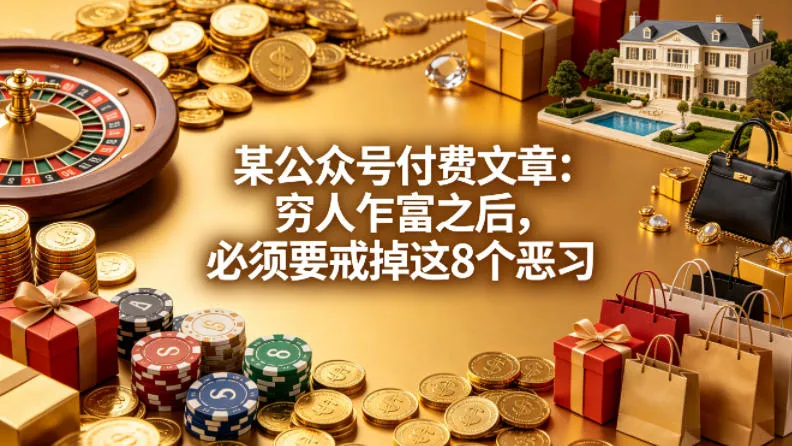 某公众号付费文章：穷人乍富之后，必须要戒掉这8个恶习-33资源网