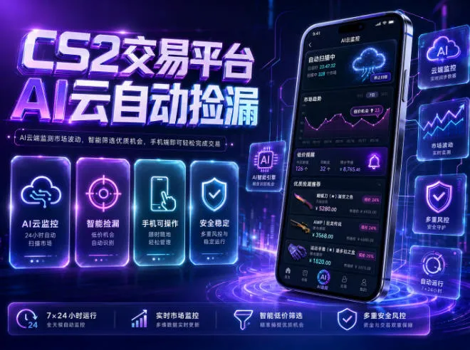 CS2交易平台AI云自动捡漏,多年稳定运行,无需手机,支持任何形式验证,日入300+【揭秘】-33资源网