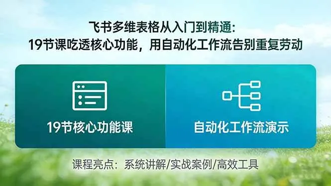 （17634期）飞书多维表格从入门到精通：19节课吃透核心功能，用自动化工作流告别重复劳动-33资源网