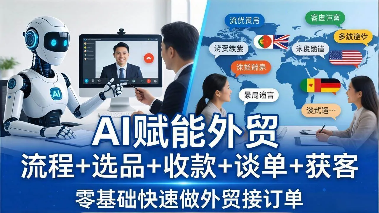 （17930期）外贸+AI实战课：流程+选品+收款+谈单+获客，零基础快速做外贸接订单-33资源网