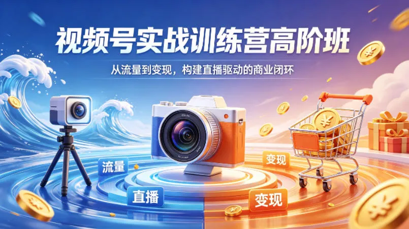视频号实战训练营高阶班，从流量到变现，构建直播驱动的商业闭环（26年4月）-33资源网