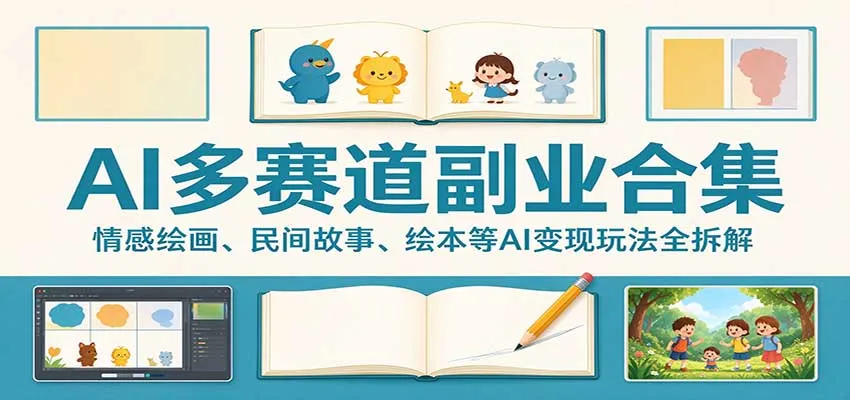 AI多赛道副业合集:情感绘画、民间故事、绘本等AI变现玩法全拆解-33资源网