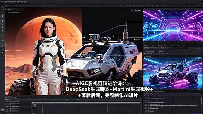 （18475期）AIGC影视剪辑进阶课：DeepSeek生成脚本+Martini生成视频+剪辑后期，完整制作AI短片-33资源网