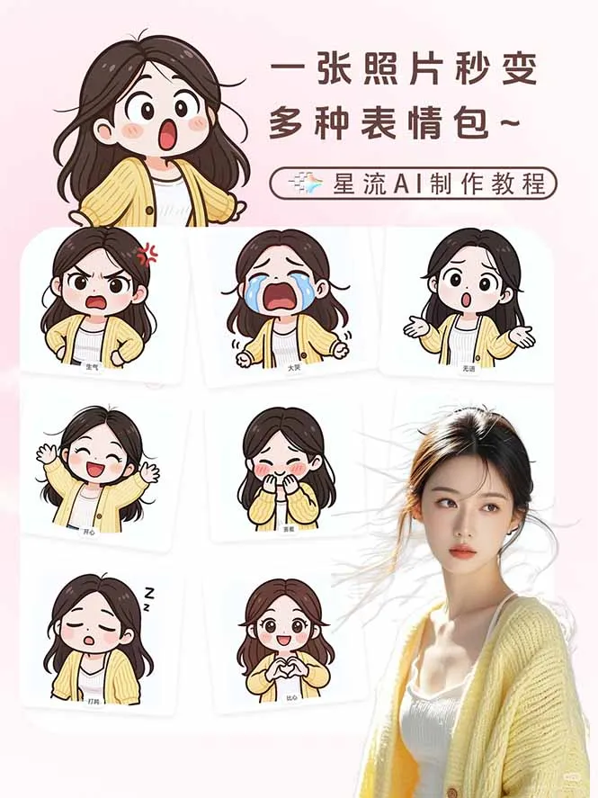 一张照片秒变N种专属表情包，三步搞定可爱搞怪治愈风，从此斗图聊天不再到处存别人图-33资源网