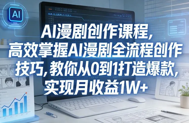 某社群AI漫剧创作课程，高效掌握AI漫剧全流程创作技巧，教你从0到1打造爆款，实现月收益1W+-33资源网
