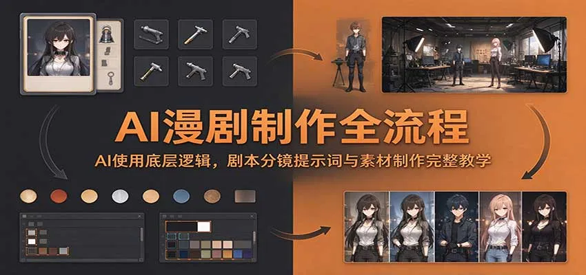 AI漫剧制作全流程:AI使用底层逻辑,剧本分镜提示词与素材制作完整教学-33资源网