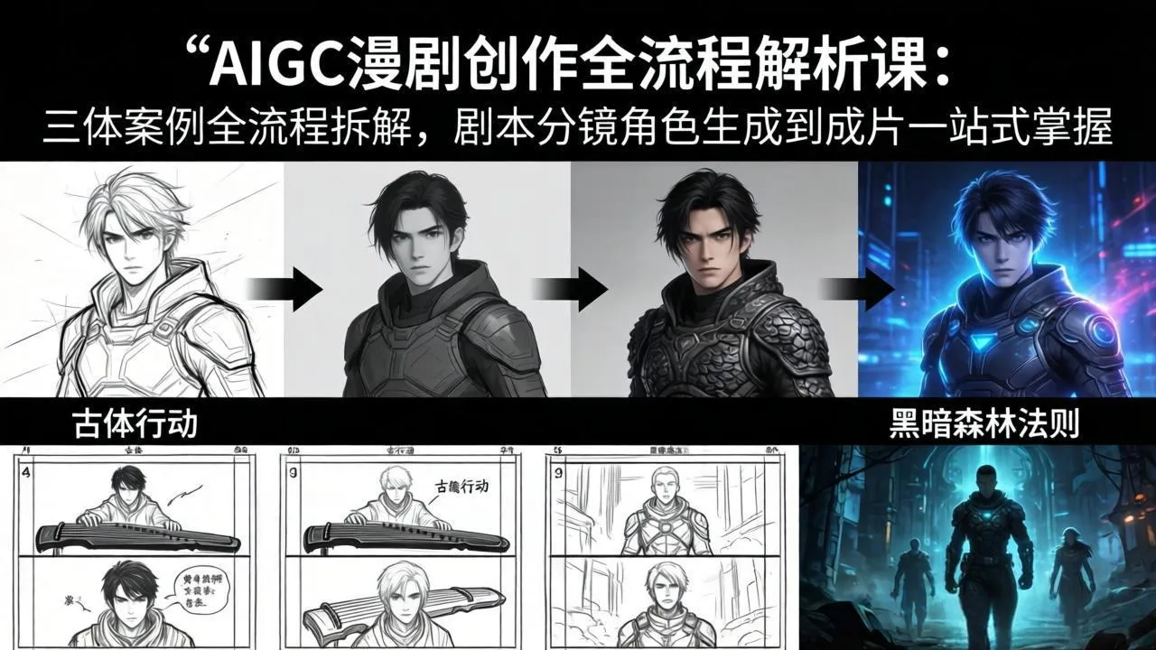AIGC漫剧创作全流程解析课：三体案例全流程拆解，剧本分镜角色生成到成片一站式掌握-33资源网