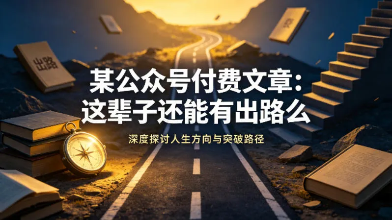 某公众号付费文章：这辈子还能有出路么-33资源网