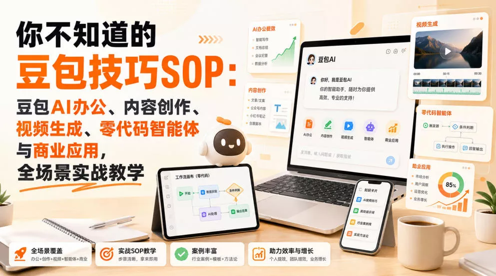 你不知道的豆包技巧SOP:豆包AI办公、内容创作、视频生成、零代码智能体与商业应用,全场景实战教学-33资源网