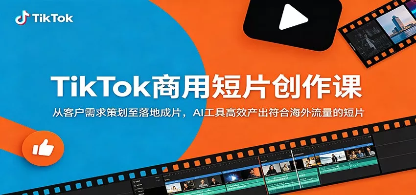 TikTok商用短片创作课：从客户需求策划至落地成片，AI工具高效产出符合海外流量的短片-33资源网