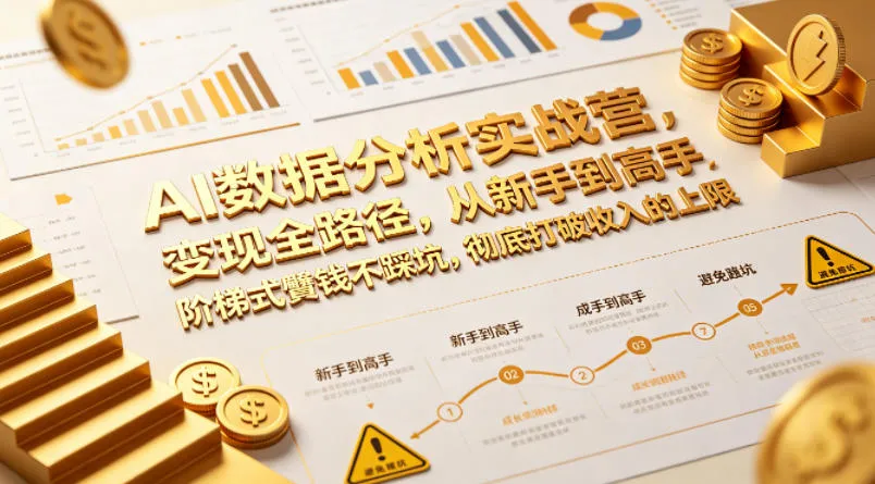 AI数据分析实战营，变现全路径，从新手到高手，阶梯式賺钱不踩坑，彻底打破收入的上限-33资源网