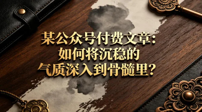 某公众号付费文章：如何将沉稳的气质深入到骨髓里？-33资源网