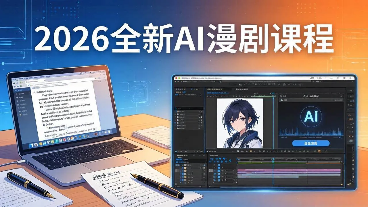 （17893期）2026全新AI漫剧课程：覆盖创作全链路，教你写作分镜剪辑配音一站式打造漫剧作品-33资源网